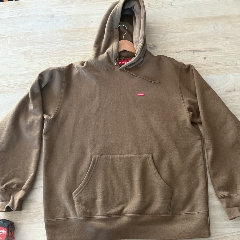 Authentic Supreme small box brown hoodie